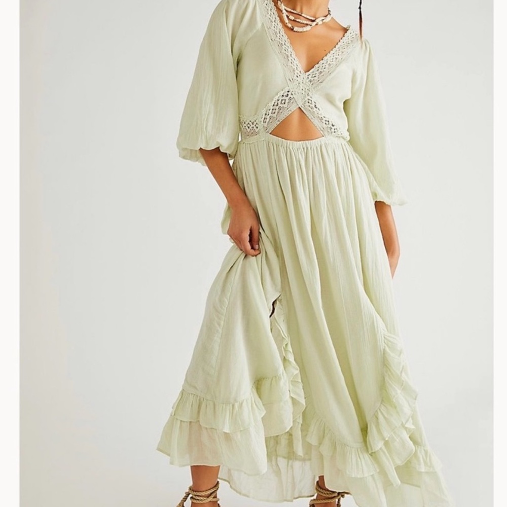NWOT ⭐️ Free people sage pale green dress